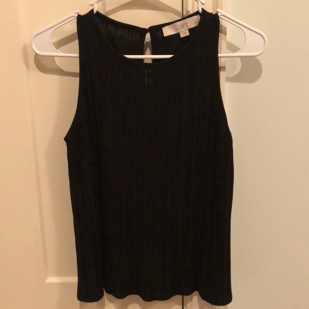 LOFT Petite Sleeveless Pleated Shell Top